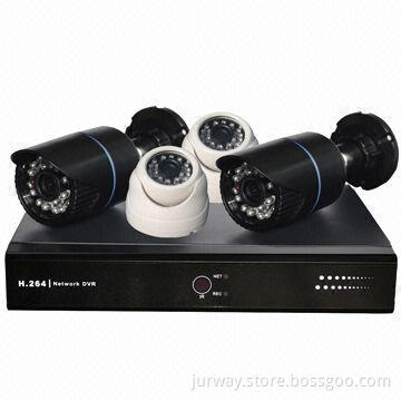 DVR Kits, Includes 1pc 4CH HDMI P2P DVR and 4pcs Cameras, 1/3 HDIS 800TVL, 3.6mm lens, 24pcs IR-LED
